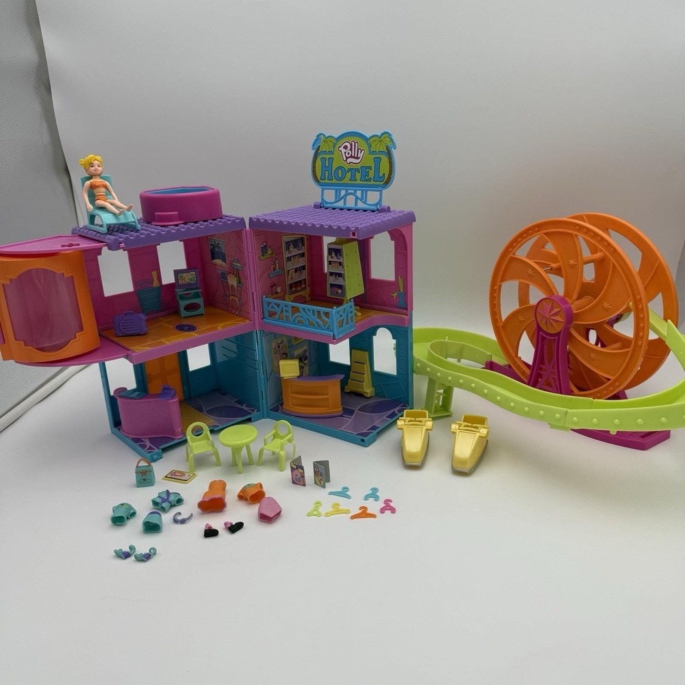 POLLY POCKET Relaxin' Resort Rock 'n Roller Coaster Hotel Playset Y2K 2000s Toy